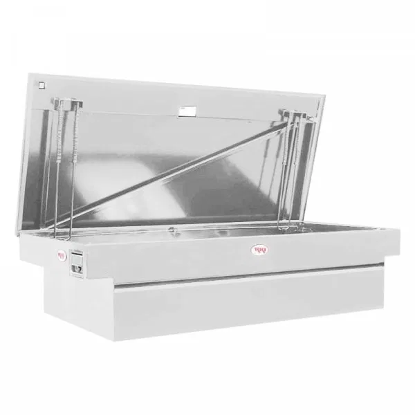 C63W – RKI Tool Box, Crossover Wide Single Lid Powder Coated White Steel 30 Inch Length x 71-1/4 Inch Width x 17-7/16...